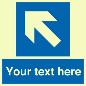 Custom Mandatory directional sign, blue arrow up and left